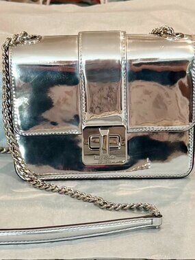 Kate Spade Silver Metallic Crossbody Bag